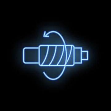 Neon icon of a rotating electrical fuse showing its functionality Ilustración de archivo