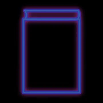 Neon icon school notepad in illuminated blue Stock Illustration
