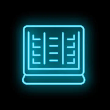 Neon icon of a scoreboard showing the current game score 库存插图