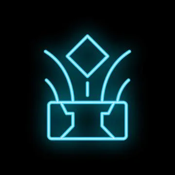 Neon icon of a self driving car detecting road marking Stock Illustration