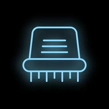 Neon icon of server rack hosting showing data processing 库存插图