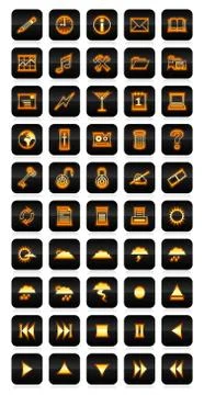 Neon icon set Stock-Illustration