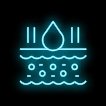 Neon icon of skin layer receiving hydration treatment Stock-Illustration