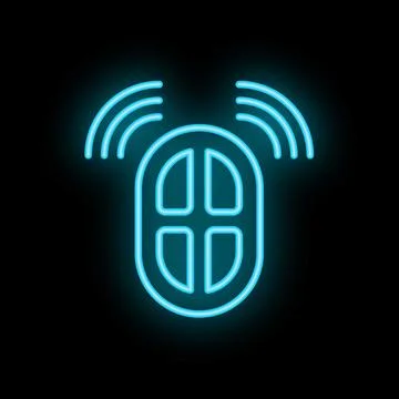 Neon icon of smart home security system sending signal Stock Illustration
