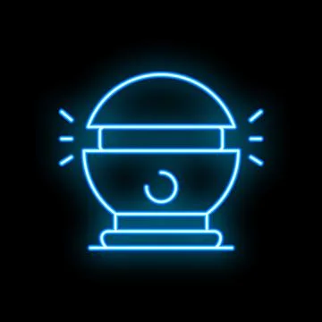 Neon icon of smart speaker assistant listening for voice command Stock Illustration