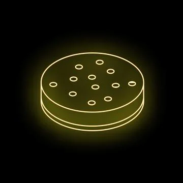 Neon icon of smart speaker assistant recording voice commands Stock Illustration