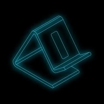 Neon icon of smartphone or tablet stand showing modern lifestyle Stock Illustration