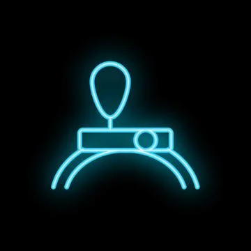 Neon icon of a space rover exploring a planet surface Stock Illustration