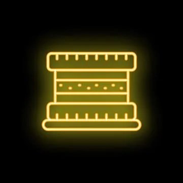 Neon icon of a stack of memory foam mattresses for comfortable sleep 스톡 일러스트