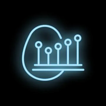 Neon icon of statistics chart growing inside egg shape Stock Illustration