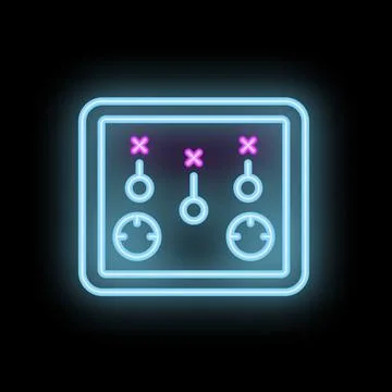 Neon icon of a strategy board game for entertainment Stock Illustration
