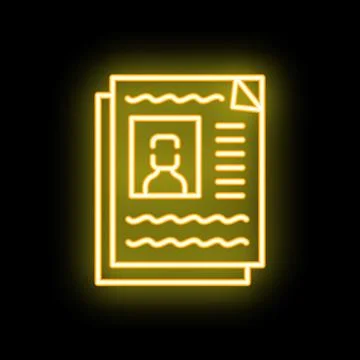 Neon icon of three cvs representing job application process Stock Illustration