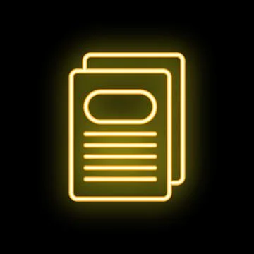 Neon icon of three documents symbolizing bureaucracy Stockillustratie