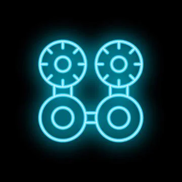 Neon icon of trial frame with adjustable settings for eye examination Stock-Illustration