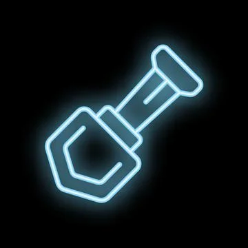Neon icon of trowel spreading cement for construction Stock Illustration