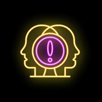 Neon icon of two people sharing an important idea Stock Illustration