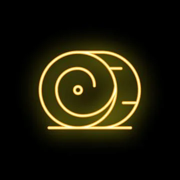 Neon icon of two plates glowing on black background Stock Illustration