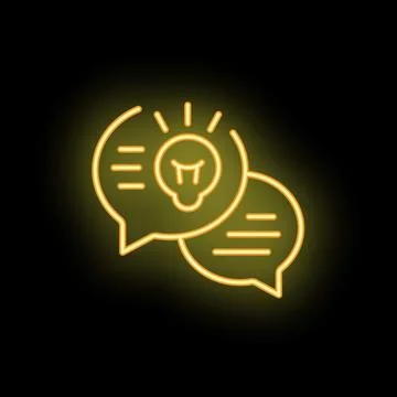 Neon icon of two speech bubbles communicating an idea イラスト素材