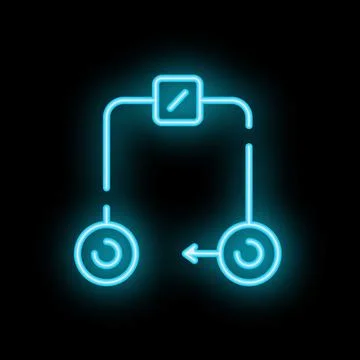 Neon icon of two way synchronization data transferring 스톡 일러스트