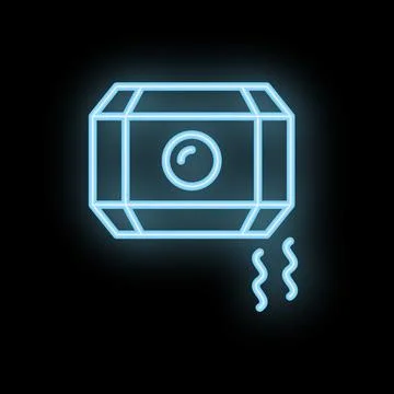Neon icon of a ventilation system blowing air Ilustración de archivo