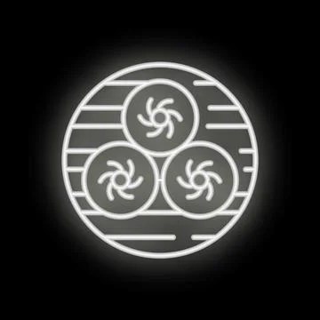 Neon icon of ventilation system with three rotating fans Ilustración de archivo