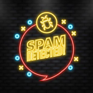 Neon Icon. Virus red bubble. Searching virus. Microbe icon. Cyber secure. Illustrazione stock