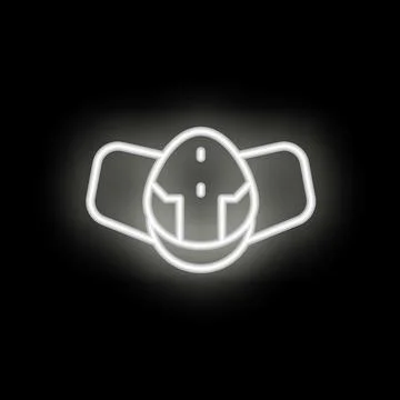 Neon icon of vr headset glowing white on black background Stock Illustration