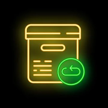Neon icon of website undergoing refreshing process Illustration