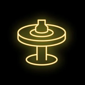 Neon icon of a weight plate representing gym and fitness Stock Illustration