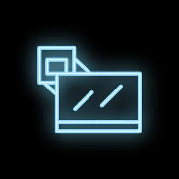 Neon icon of window with open transom representing fresh air and ventilation Stock Illustration
