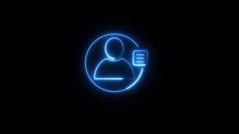 Neon Identification card icon. Id card icon for apps and web sites. - User Stock Footage 292901181