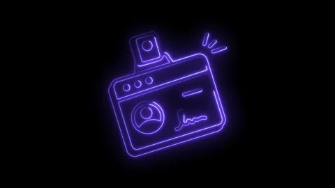 Neon identity card animation identity badge for employee security and acces.. Stock Footage 330779517
