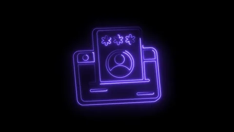 Neon identity card reader animation authentication process security system .. Stock Footage 330779504