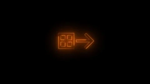 Neon import all mirrored icon glowing black background animation Видео 289525079