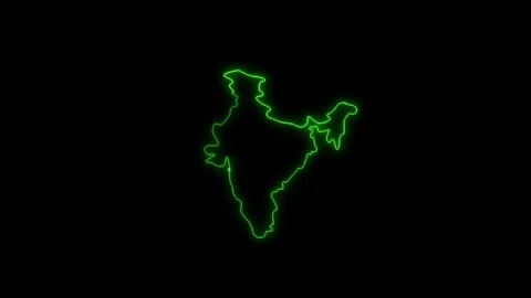 Neon India map, India state map icon 4k animation. Stock-Footage 322010362
