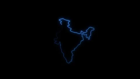 Neon India map, India state map icon 4k animation. Stock-Footage 322010378