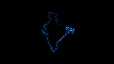 Neon India map, India state map icon 4k animation. Stock-Footage 322010437