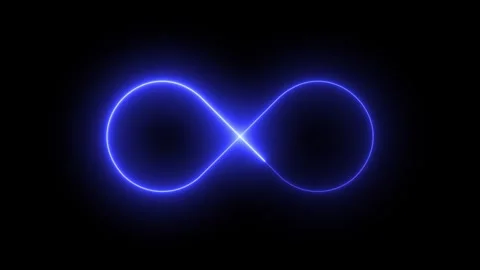 Neon Infinity Loop Animation Glowing Endless Flow Motion Background Stock Footage 332627347