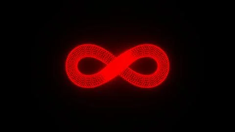 Neon Infinity: Red Abstract Loop イラスト素材