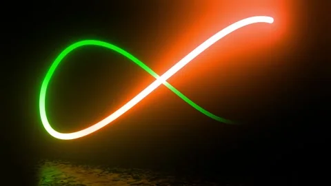 Neon infinity sign. 3D render seamless loop animation. Abstract background with Stock Footage 243433605
