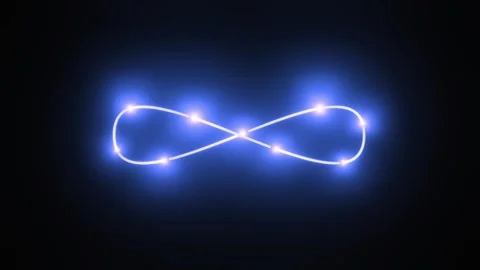 Neon infinity sign. 3D render seamless loop animation. Abstract background with Video stock 260477392