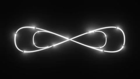 Neon infinity sign. 3D render seamless loop animation. Abstract background with Stock Footage 264766891