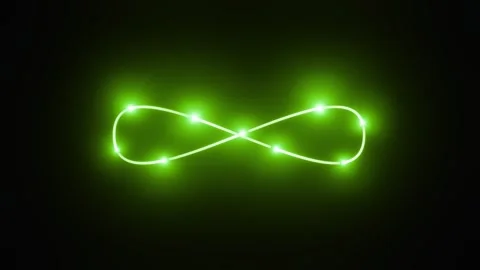 Neon infinity sign. 3D render seamless loop animation. Abstract background with Stock Footage 265421753