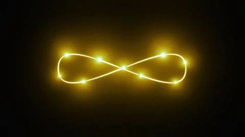 Neon infinity sign. 3D render seamless loop animation. Abstract background with Stock Footage 266141434