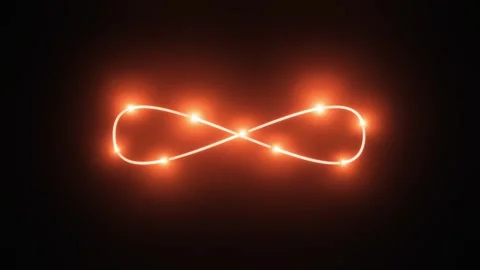 Neon infinity sign. 3D render seamless loop animation. Abstract background with Stock Footage 266398049