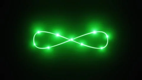 Neon infinity sign. 3D render seamless loop animation. Abstract background with Stock Footage 266905429