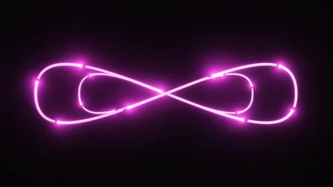 Neon infinity sign. 3D render seamless loop animation. Abstract background with Stock Footage 267996175