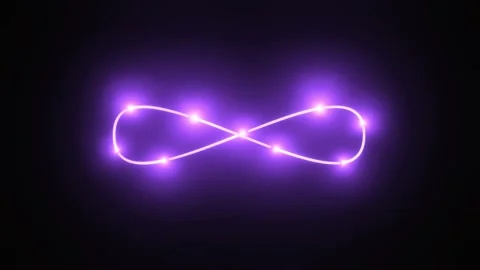 Neon infinity sign. 3D render seamless loop animation. Abstract background with Stock Footage 268727707