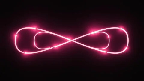 Neon infinity sign. 3D render seamless loop animation. Abstract background with Stock Footage 270756827