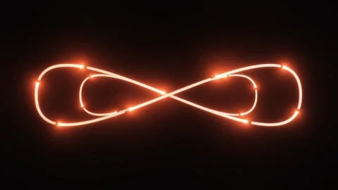 Neon infinity sign. 3D render seamless loop animation. Abstract background with Stock Footage 271071747